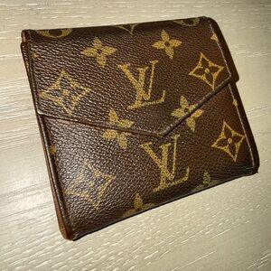 Authentic Louis Vuitton Brown Canvas Monogram Envelope Wallet